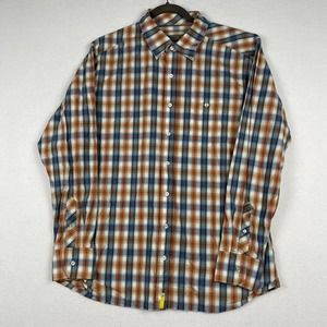 Paper Denim & Cloth Men's Size L Plaid Long Sleeve Button Down Shirt 100% Cotton